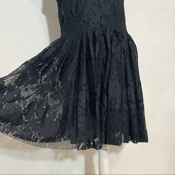 Free People Black Lace Sweetheart Witchy Dress L - Picture 4 of 11